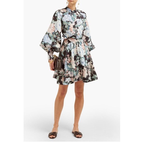 bust detail a-line mini dress in sky blue Bryony Mini Dress
